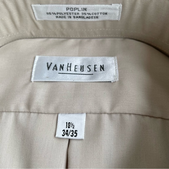 VanHeusen Poplin Button Up Dress Shirt Size 18 34/35 (NWT) - Picture 4 of 8